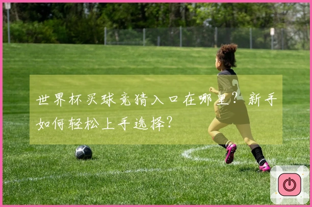 世界杯买球竞猜入口在哪里？新手如何轻松上手选择？